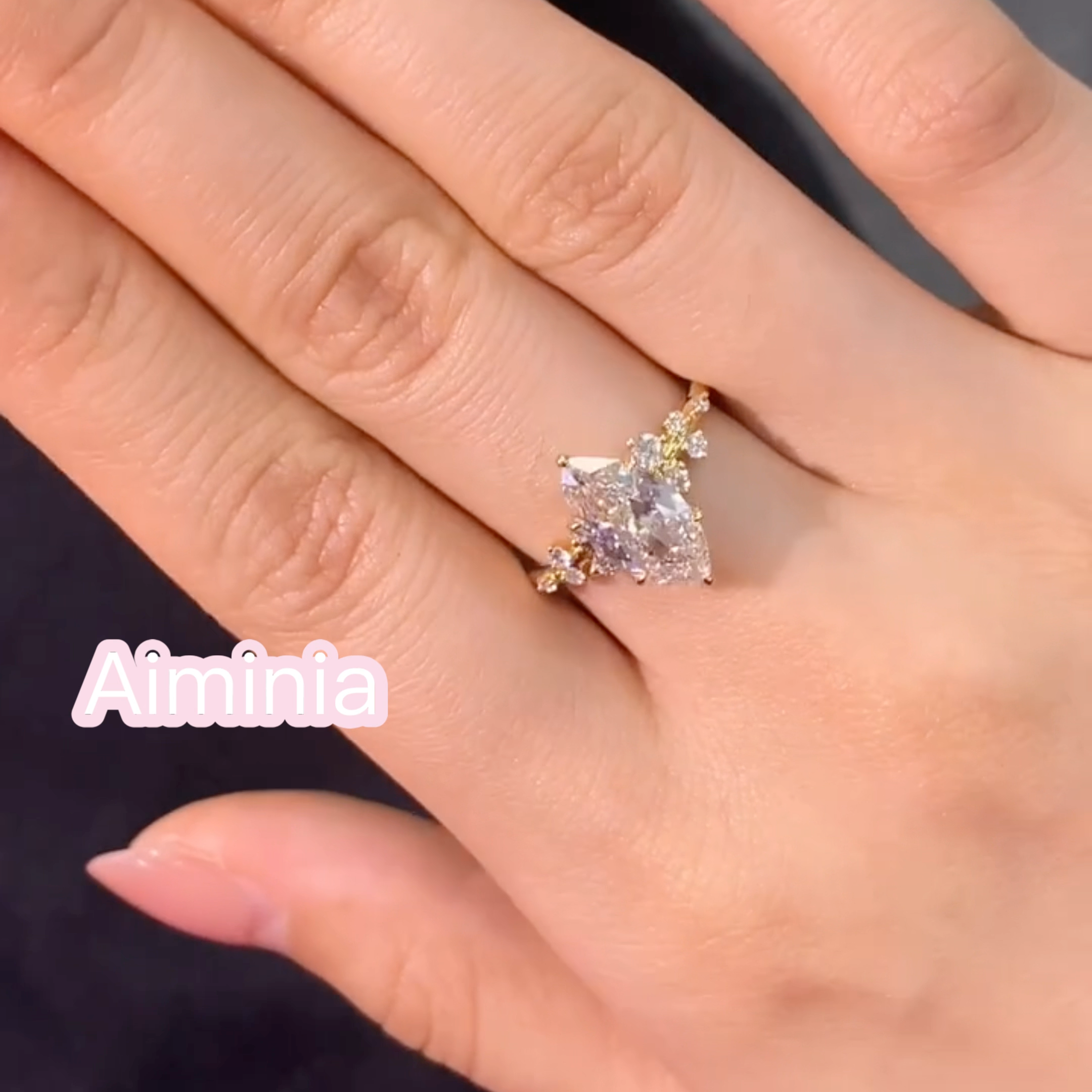 Meteor Marquise -Cut, Lab-Grown Diamond Ring, D Color, VS1 Clarity