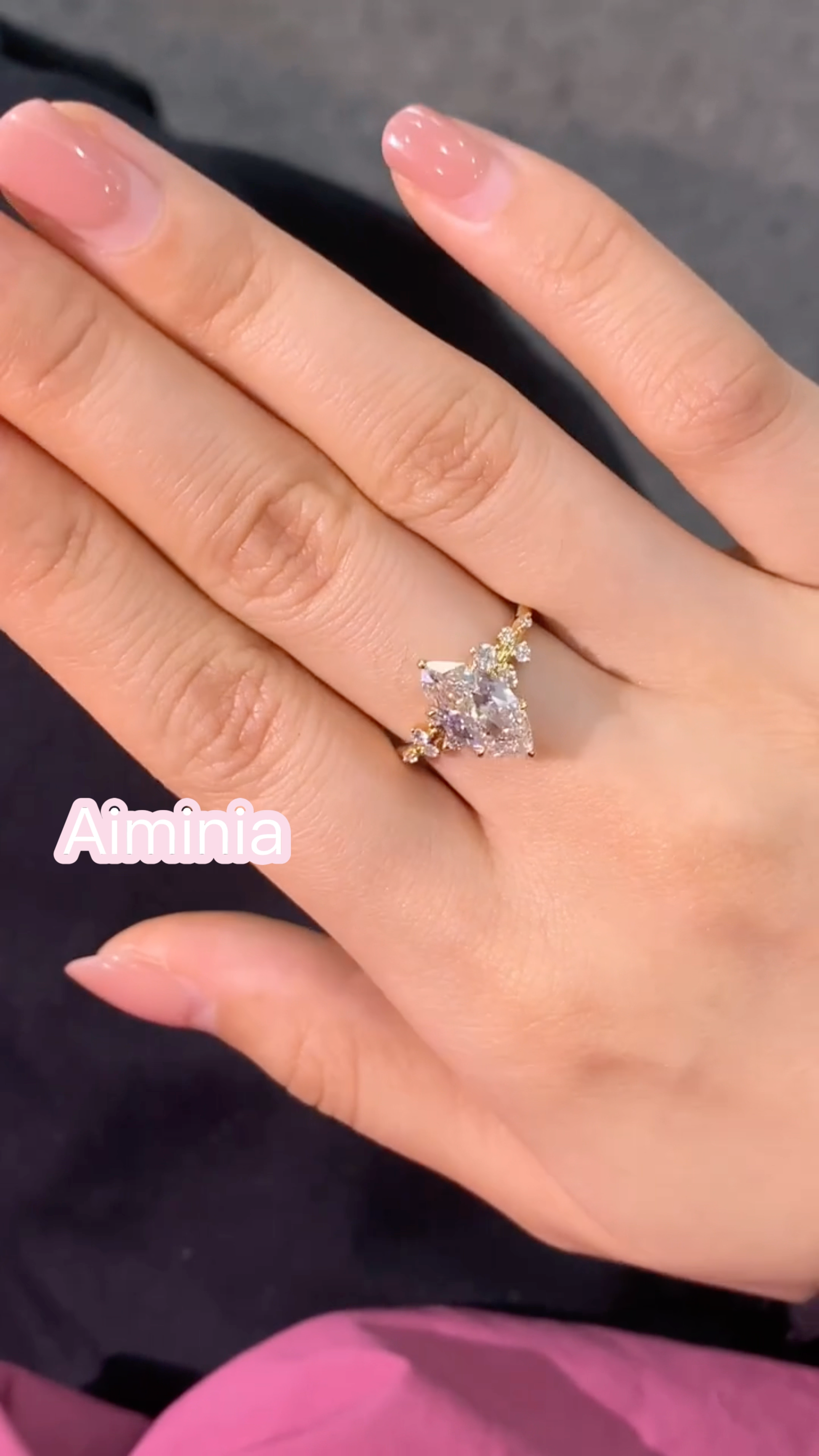 Meteor Marquise -Cut, Lab-Grown Diamond Ring, D Color, VS1 Clarity