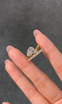 "Between the Fingers" Ring featuring Intertwined Double Bands and a Pear-Shaped Lab-Grown Diamond — D Color, VS1 Clarity