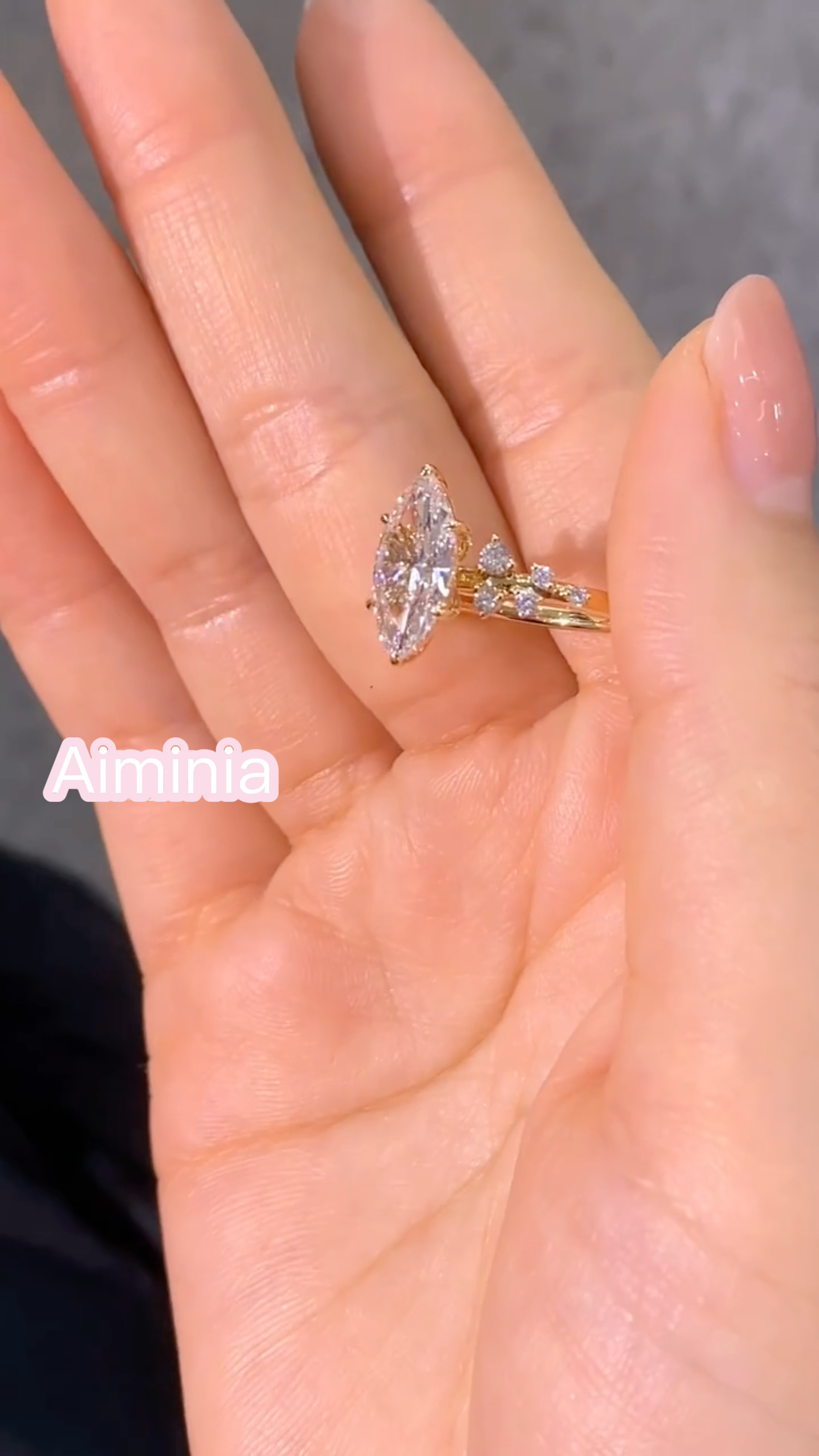 Meteor Marquise -Cut, Lab-Grown Diamond Ring, D Color, VS1 Clarity
