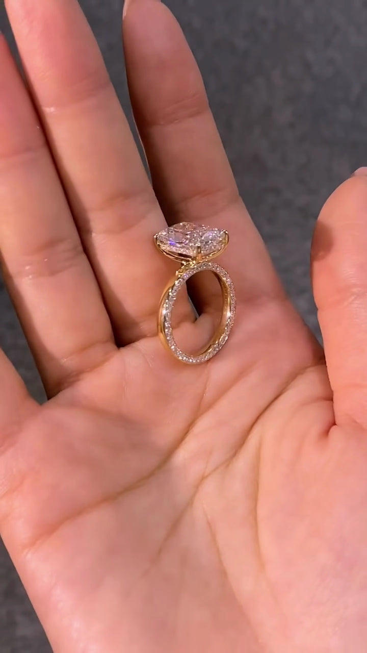The Golden Radiant-Lab-Grown Diamond Ring — Radiant Brilliant Cut, E Color, VVS2 Clarity
