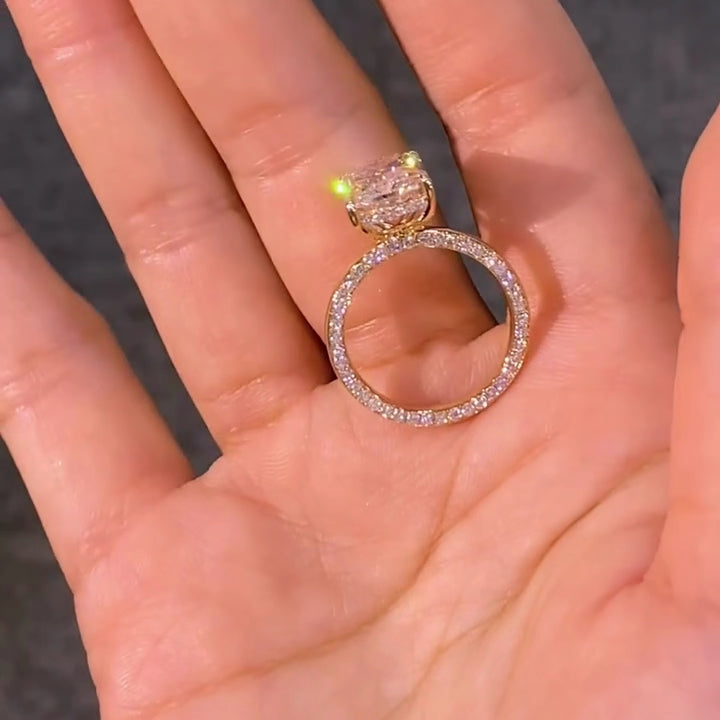 The Golden Radiant-Lab-Grown Diamond Ring — Radiant Brilliant Cut, E Color, VVS2 Clarity