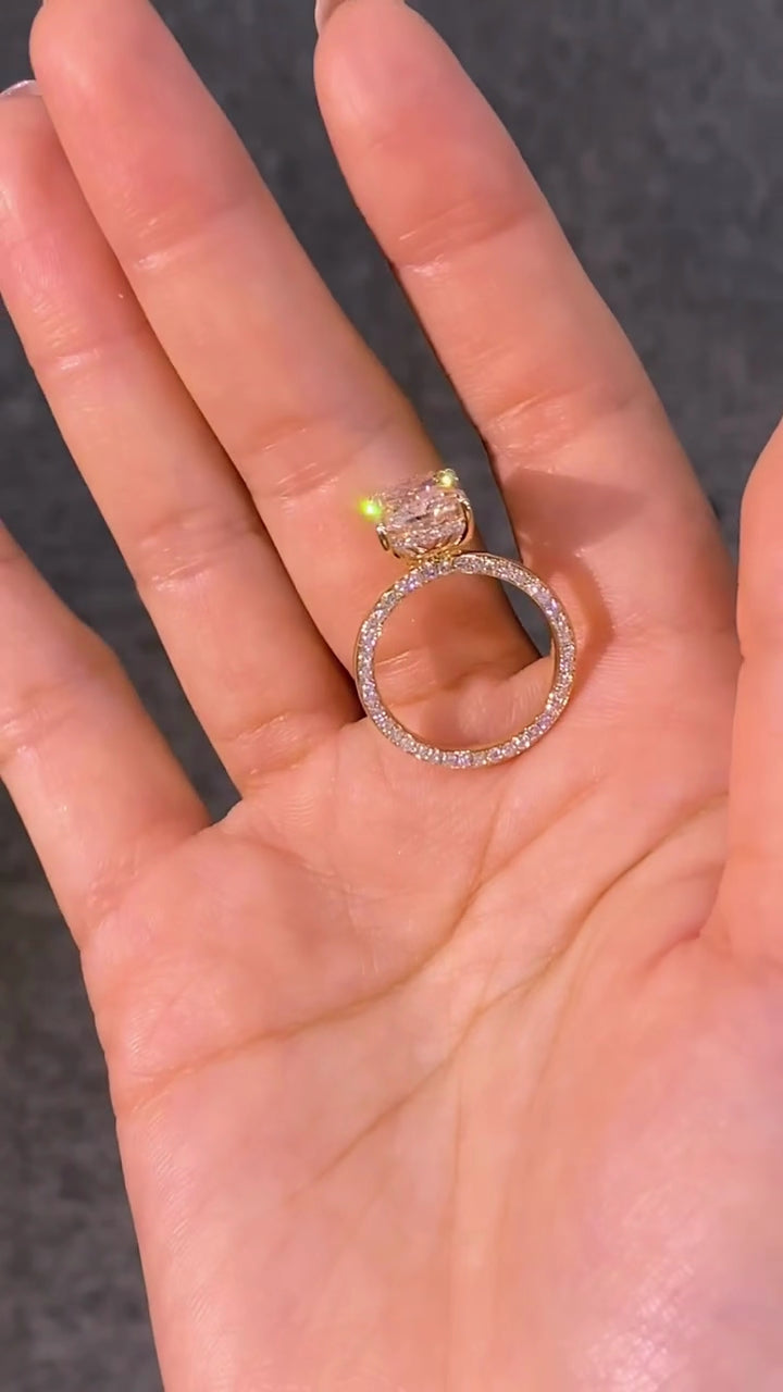 The Golden Radiant-Lab-Grown Diamond Ring — Radiant Brilliant Cut, E Color, VVS2 Clarity