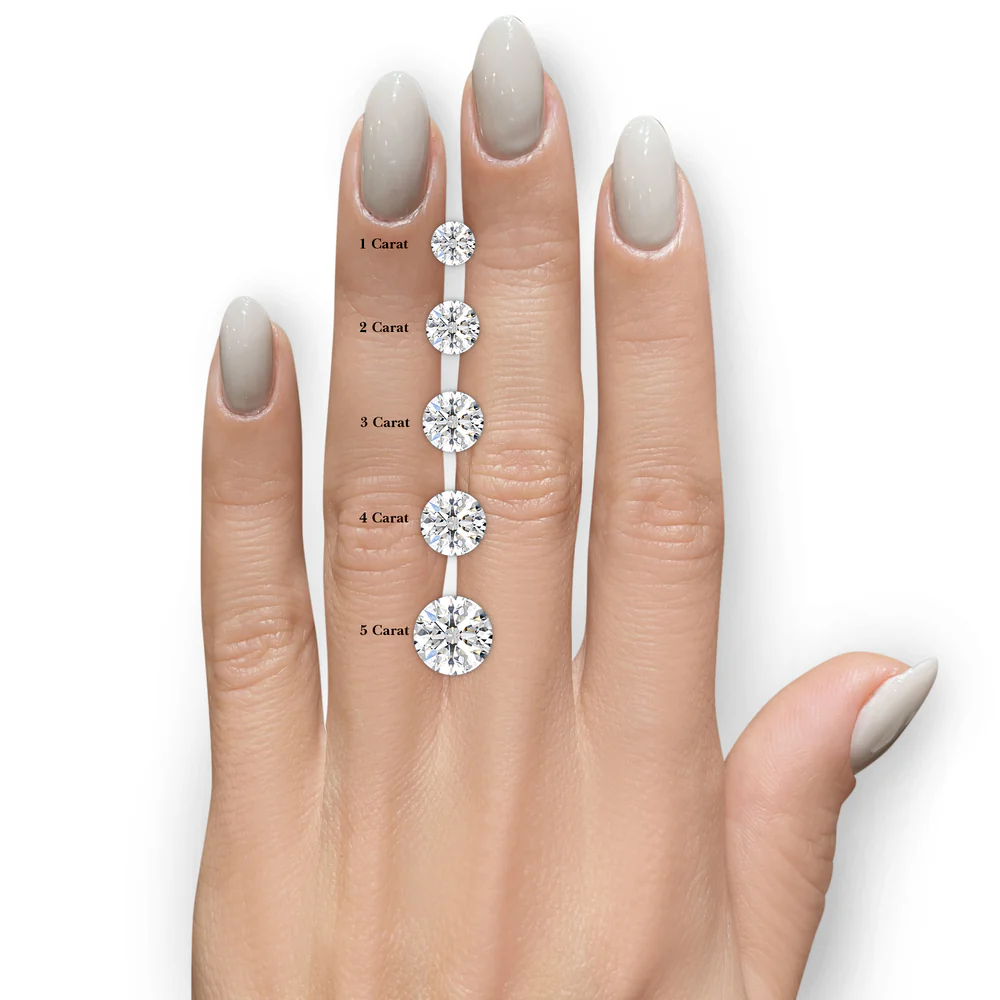 Four-Prong Set, Round Lab-Grown Diamond Ring—Radiating Brilliant Luster, Featuring D Color and VS1 Clarity.