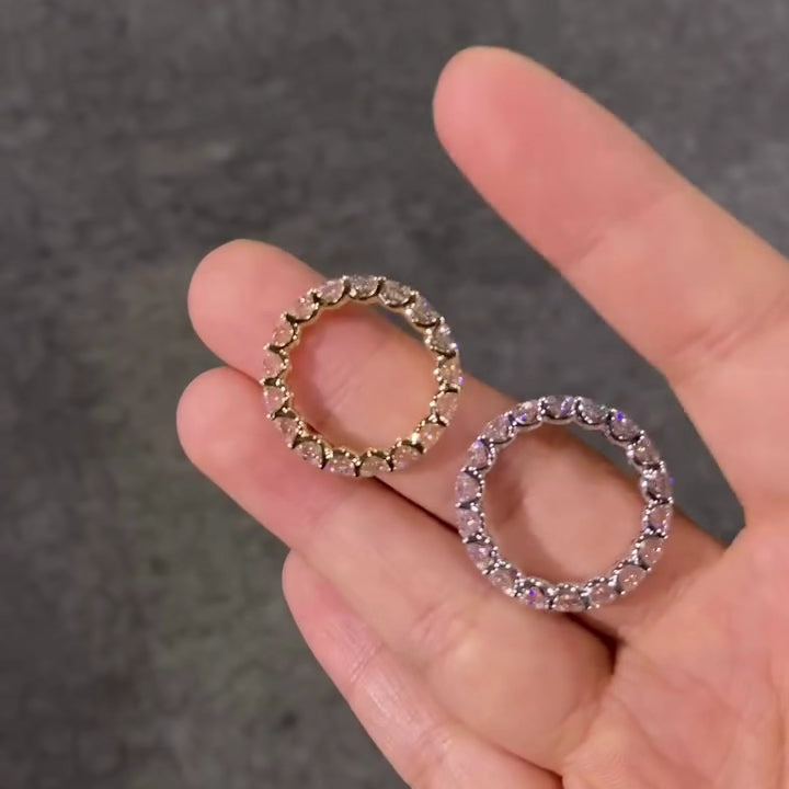 Starry Sky Ring with Full Diamond Pavé—Color D, Clarity VS1—Sparkling
