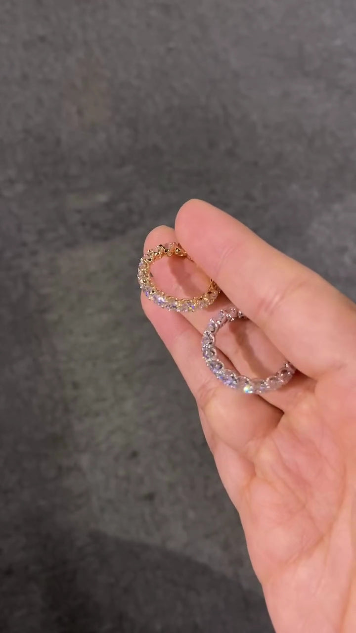 Starry Sky Ring with Full Diamond Pavé—Color D, Clarity VS1—Sparkling