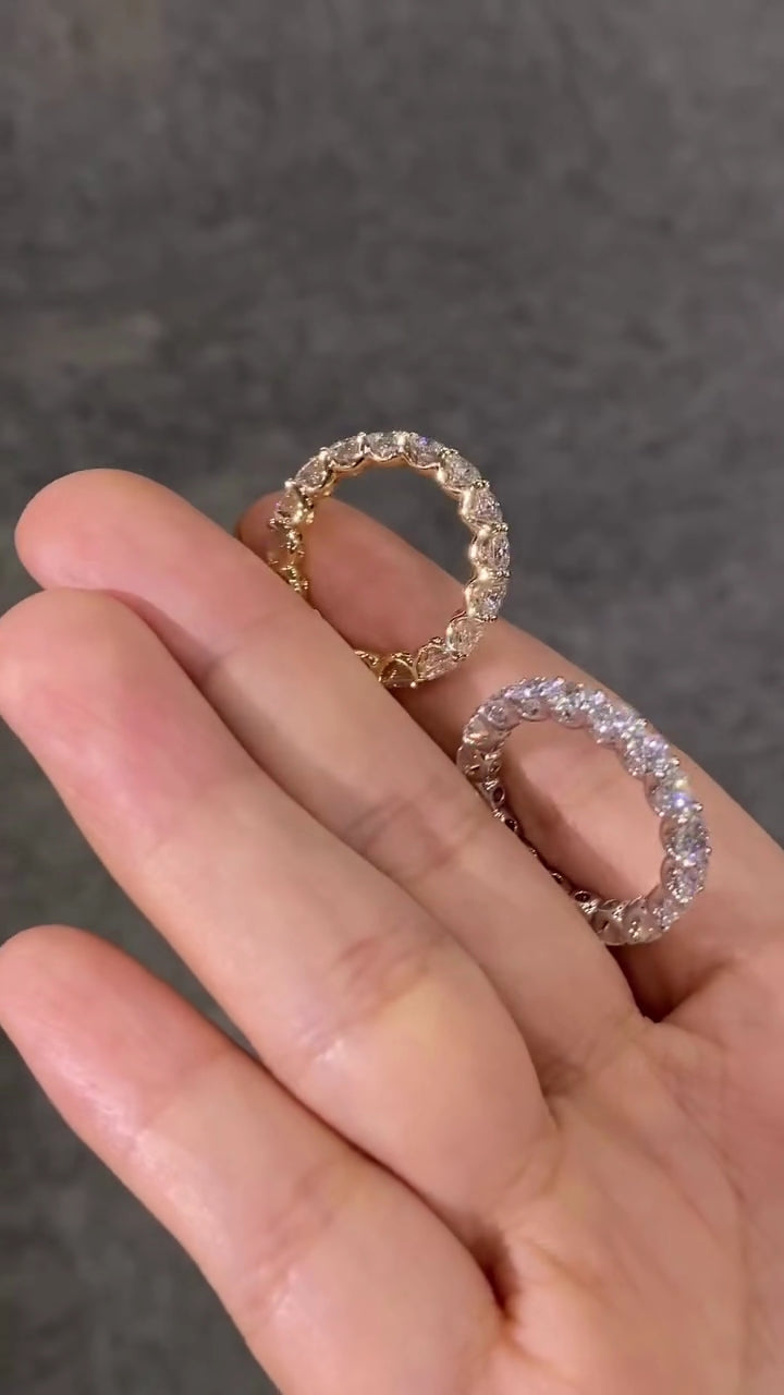 Starry Sky Ring with Full Diamond Pavé—Color D, Clarity VS1—Sparkling