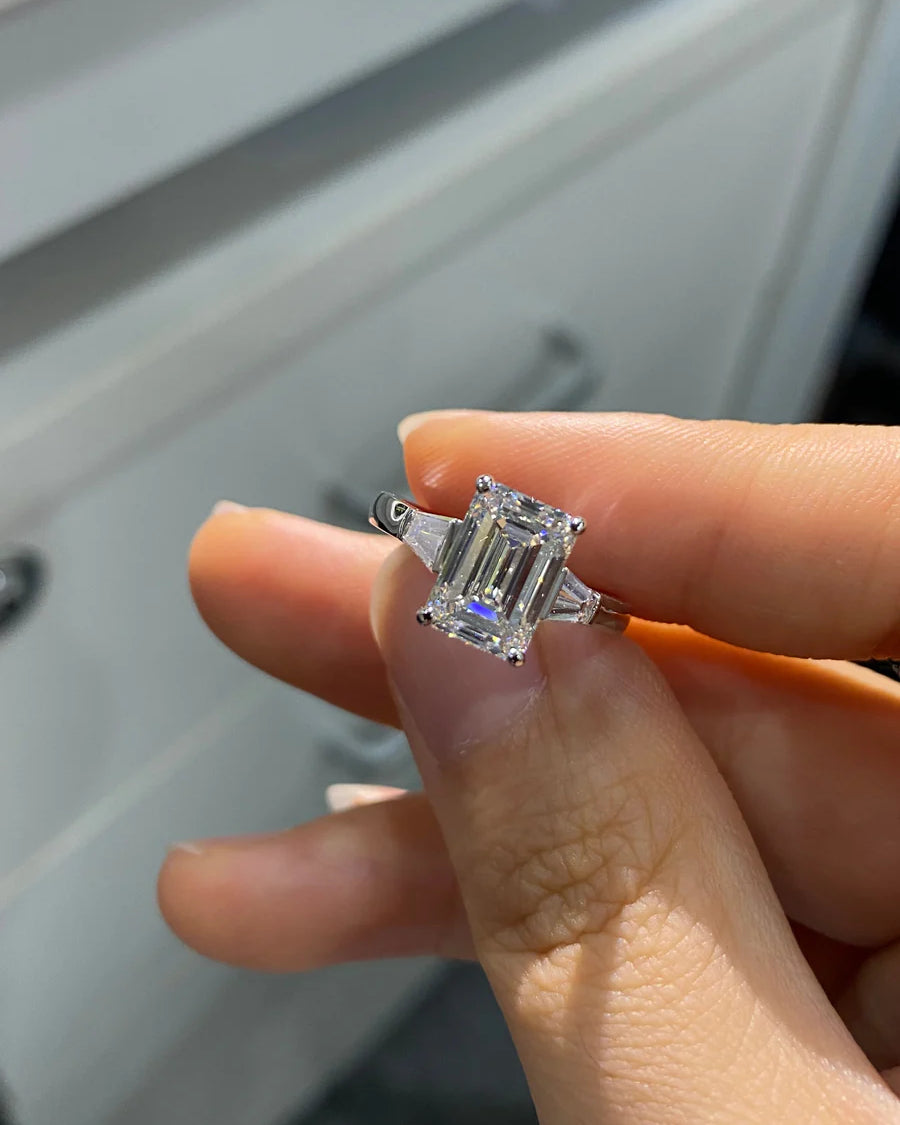Serene Light Collection Emerald-Cut Lab-Grown Diamond Engagement Ring
